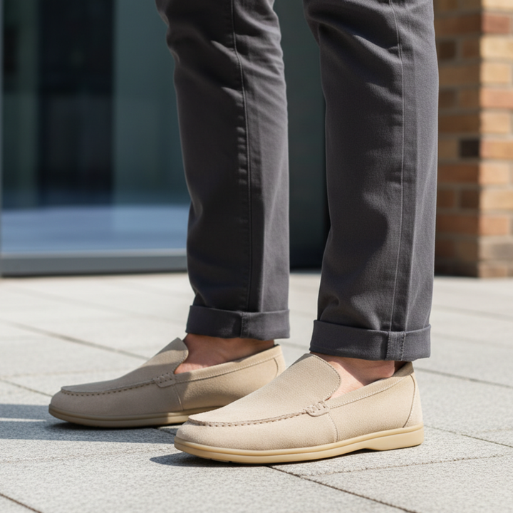 Mocassins à enfiler pour homme en daim synthétique orthopédique