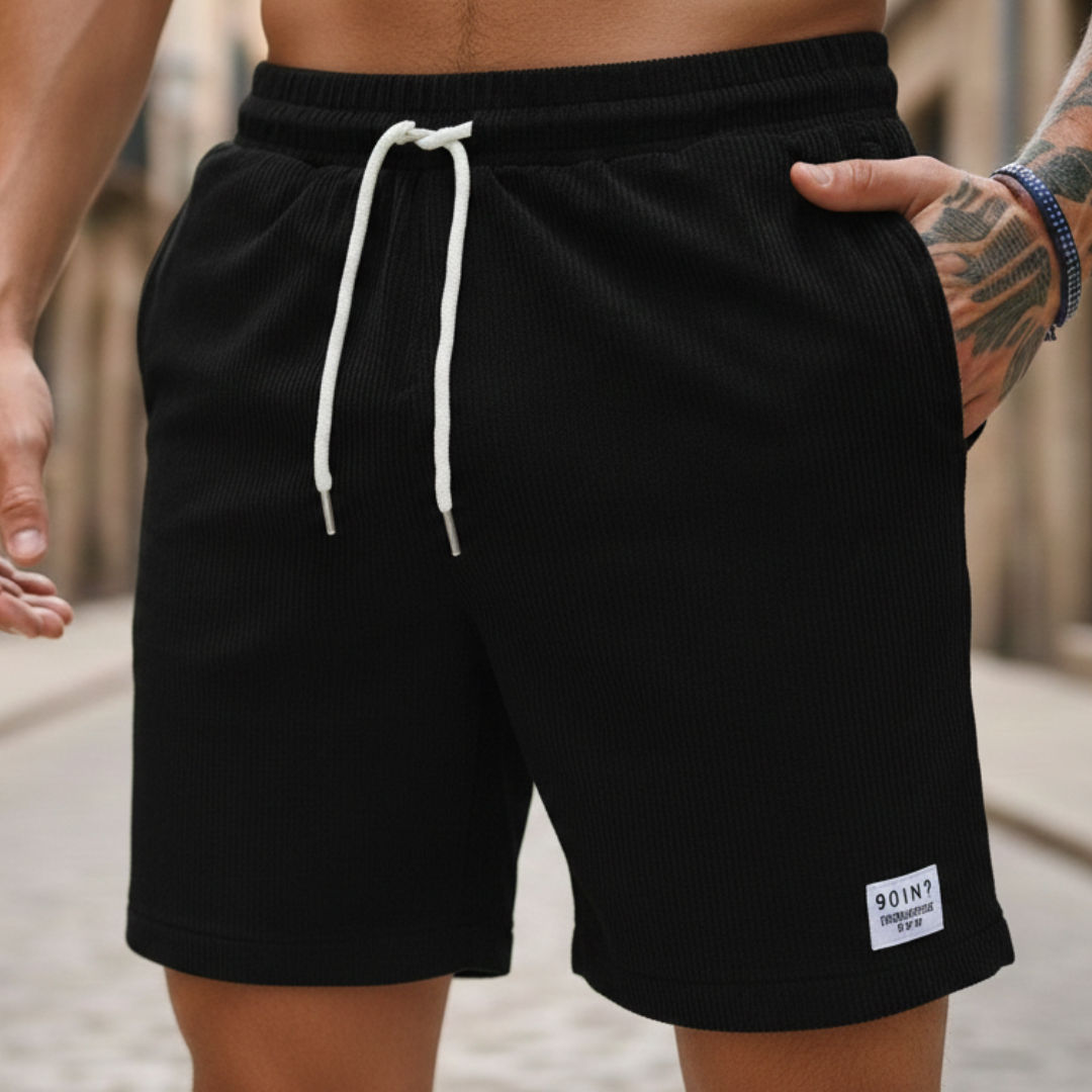 Men’s Polyester Cord Casual Shorts Lightweight Relaxed Fit