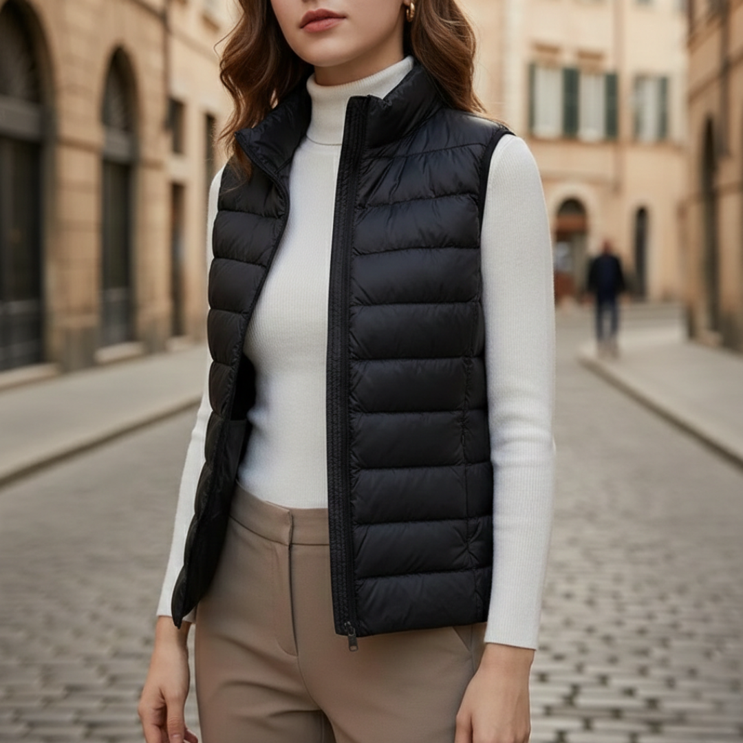 Puffer Vest Ultralight Sleeveless Full Zip Womens