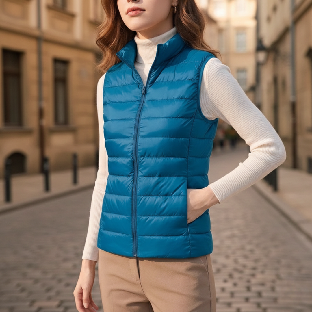 Puffer Vest Ultralight Sleeveless Full Zip Womens