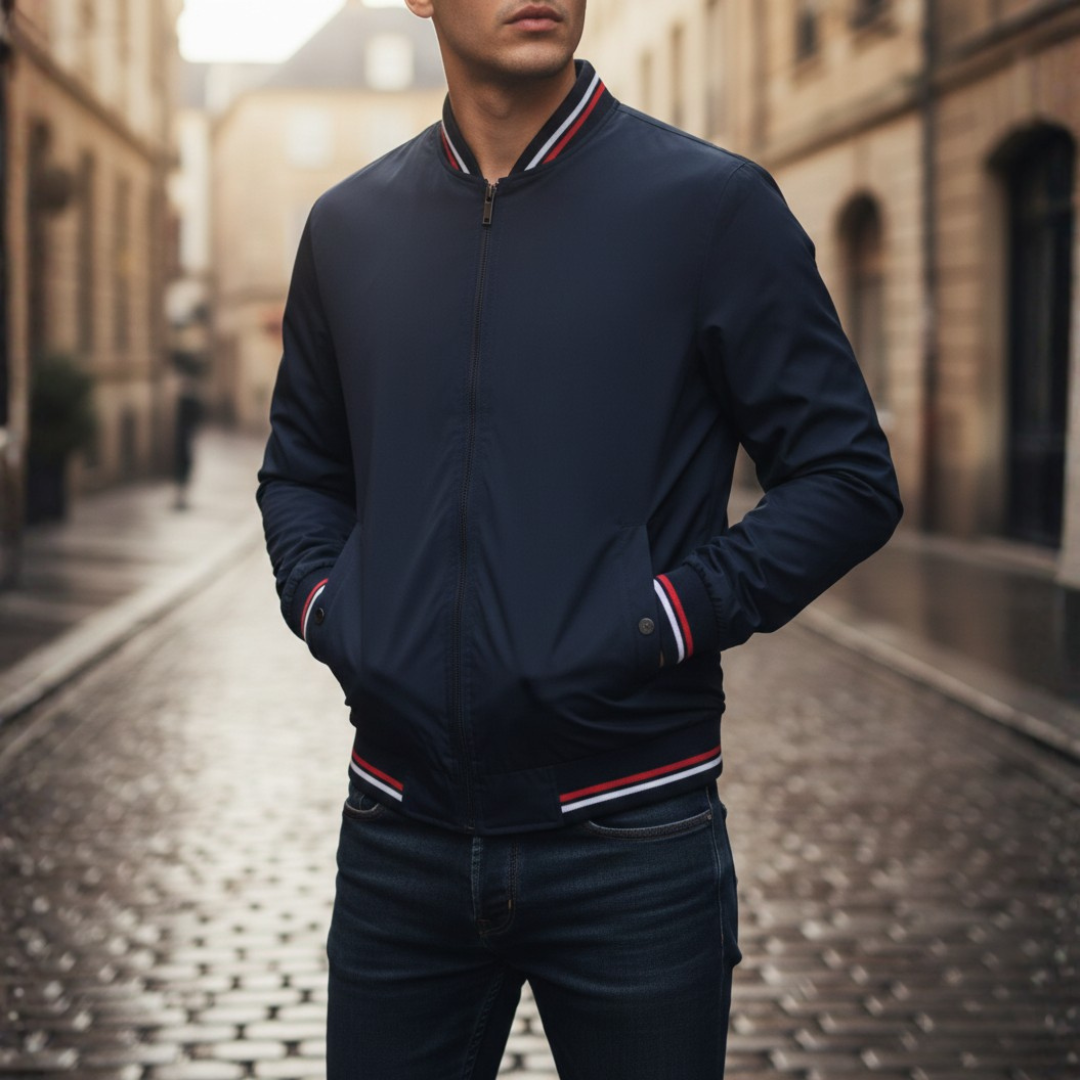 Veste aviateur zippée légère pour homme