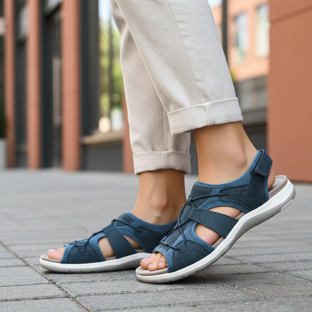Walking Sandals Orthopedic Arch Support Bungee Lace Women