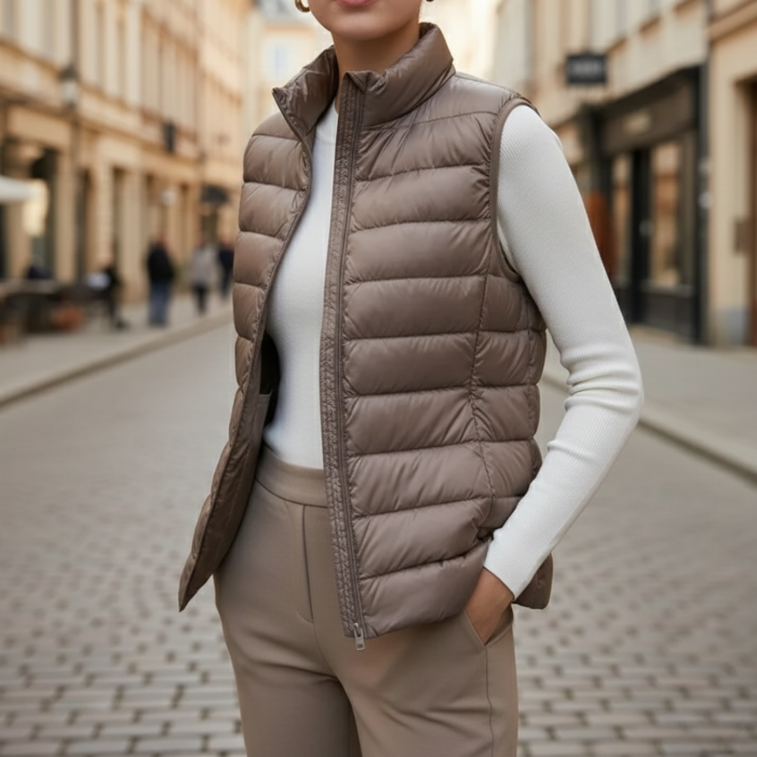 Puffer Vest Ultralight Sleeveless Full Zip Womens