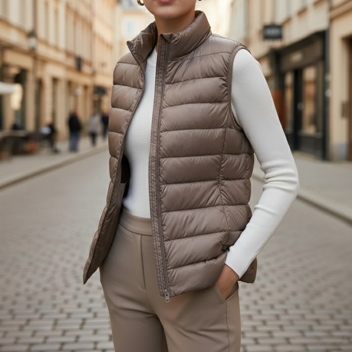 Puffer Vest Ultralight Sleeveless Full Zip Womens