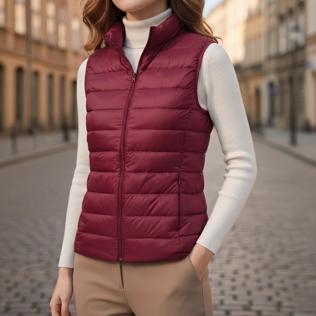 Puffer Vest Ultralight Sleeveless Full Zip Womens