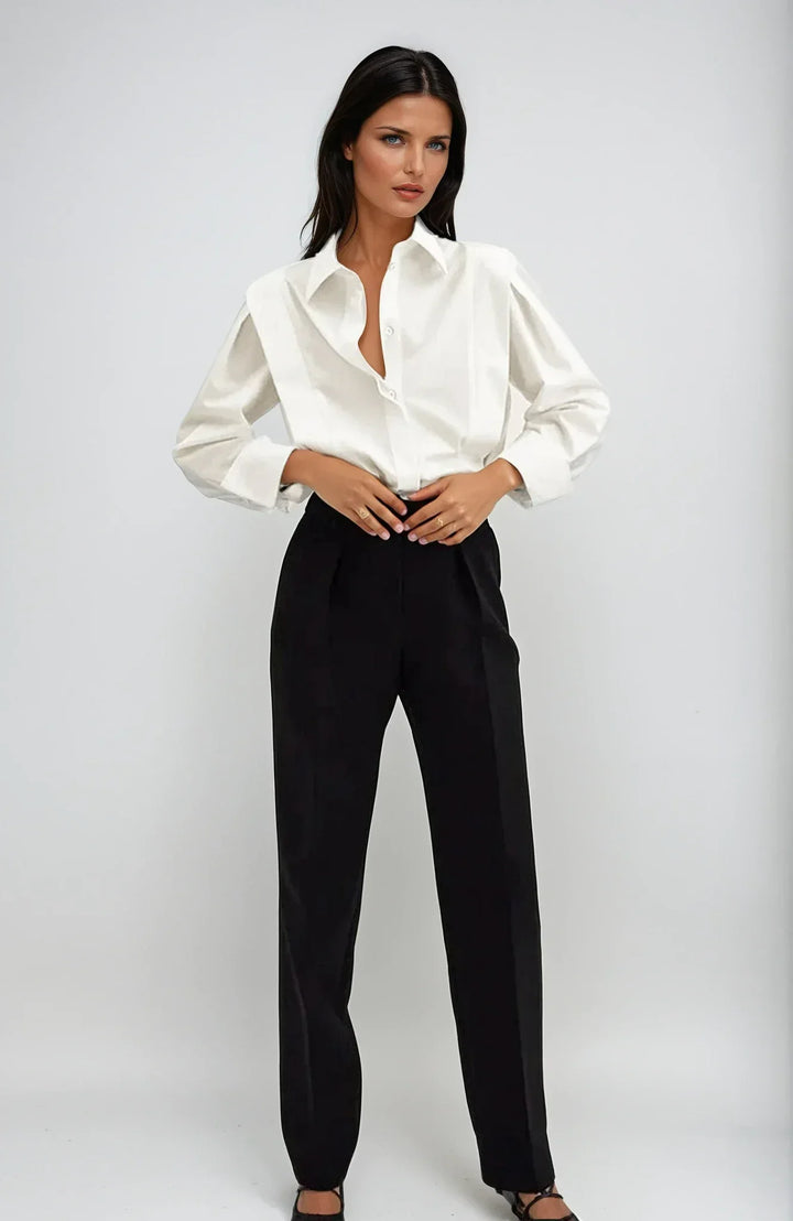 Women's Shirt Square Neck Button-Up Multi-Color
