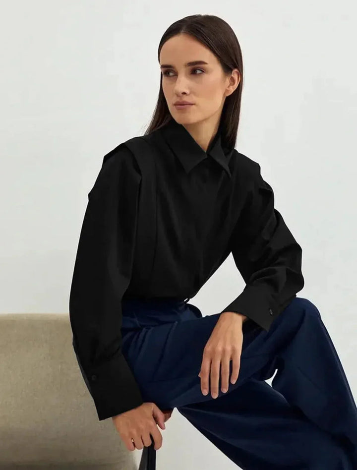 Women's Shirt Square Neck Button-Up Multi-Color