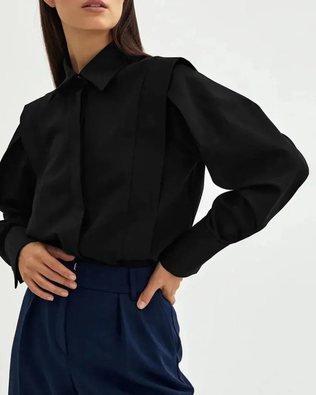 Women's Shirt Square Neck Button-Up Multi-Color