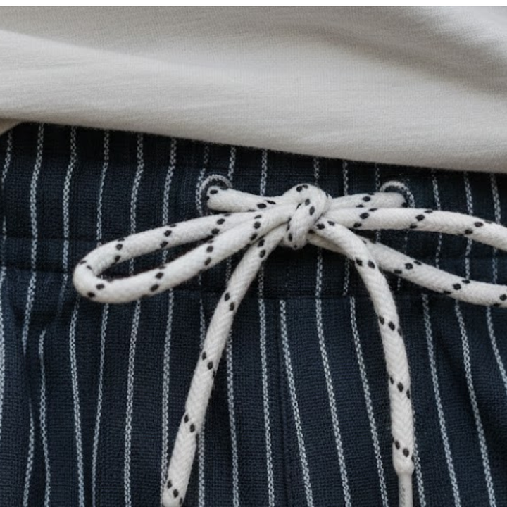 Shorts de bain rayés blancs pour homme en polyester à séchage rapide avec taille ajustable