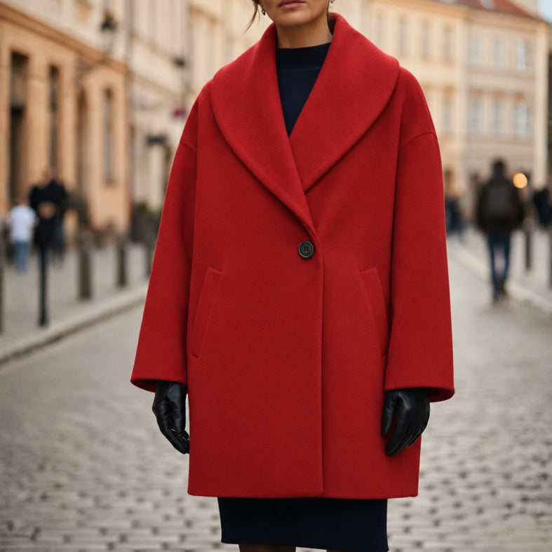 Abrigo de mezcla de lana para mujer, de gran tamaño, otoño invierno
