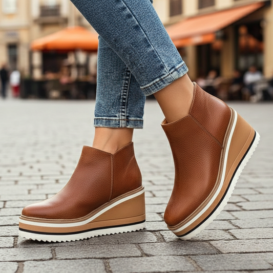 Ankle Boots Wedge Heel Orthopedic Womens