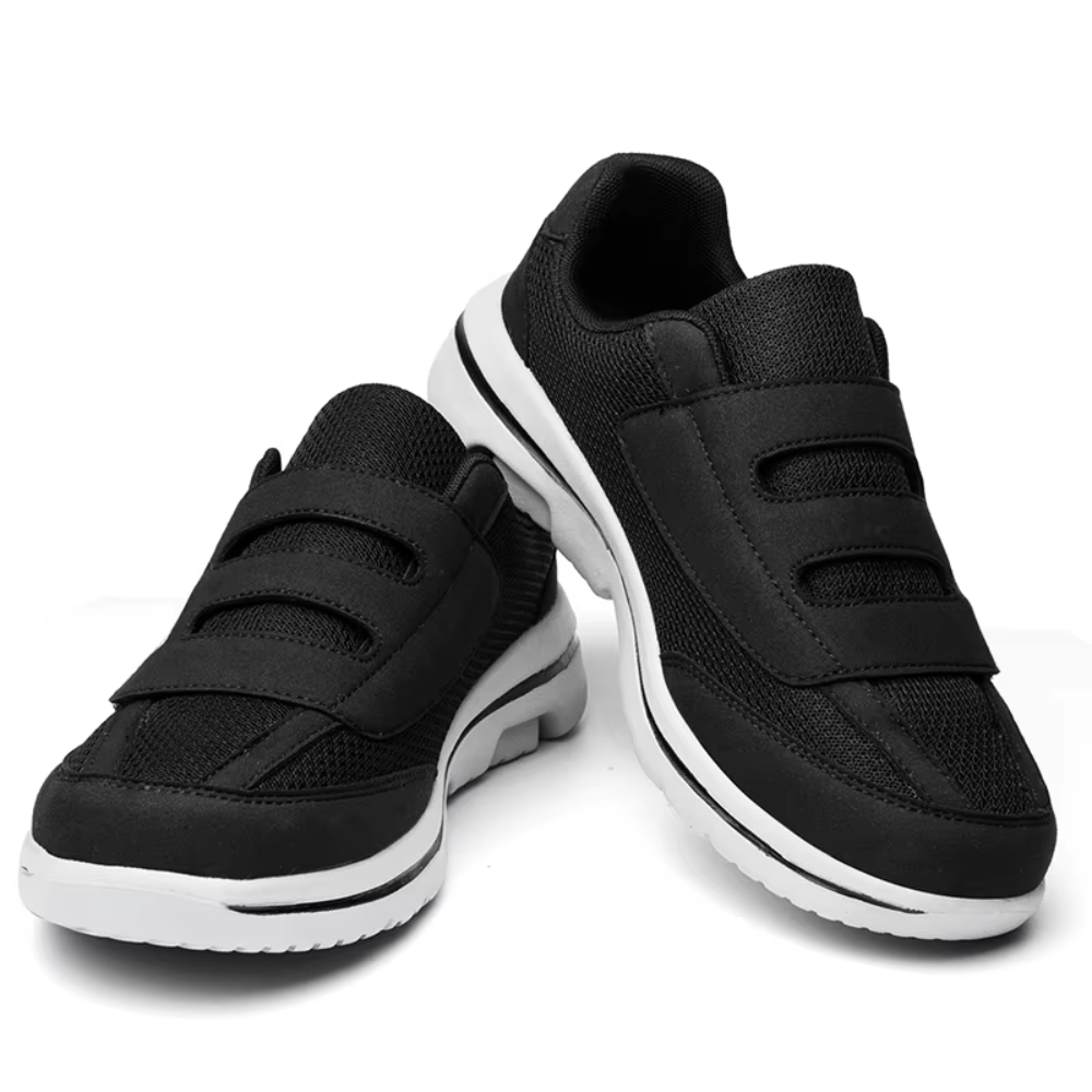 Chaussures orthopédiques pour hommes, ajustables, en mesh respirant, à enfiler, largeur large, fermeture velcro