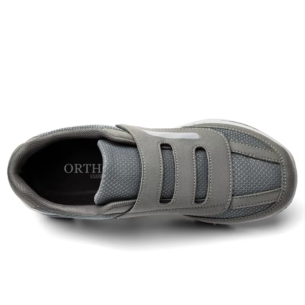 Chaussures orthopédiques pour hommes, ajustables, en mesh respirant, à enfiler, largeur large, fermeture velcro