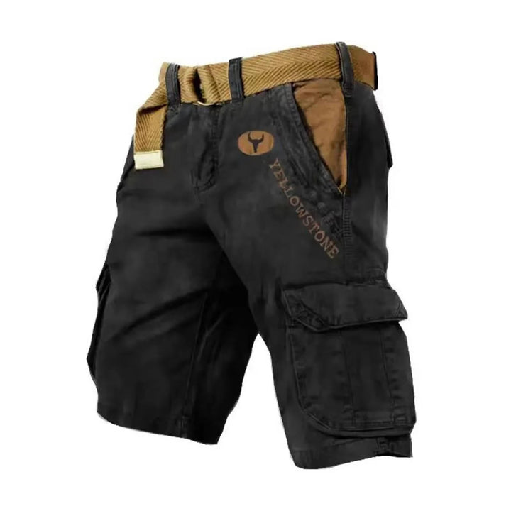 Shorts cargo para hombre de algodón con múltiples bolsillos y corte relajado