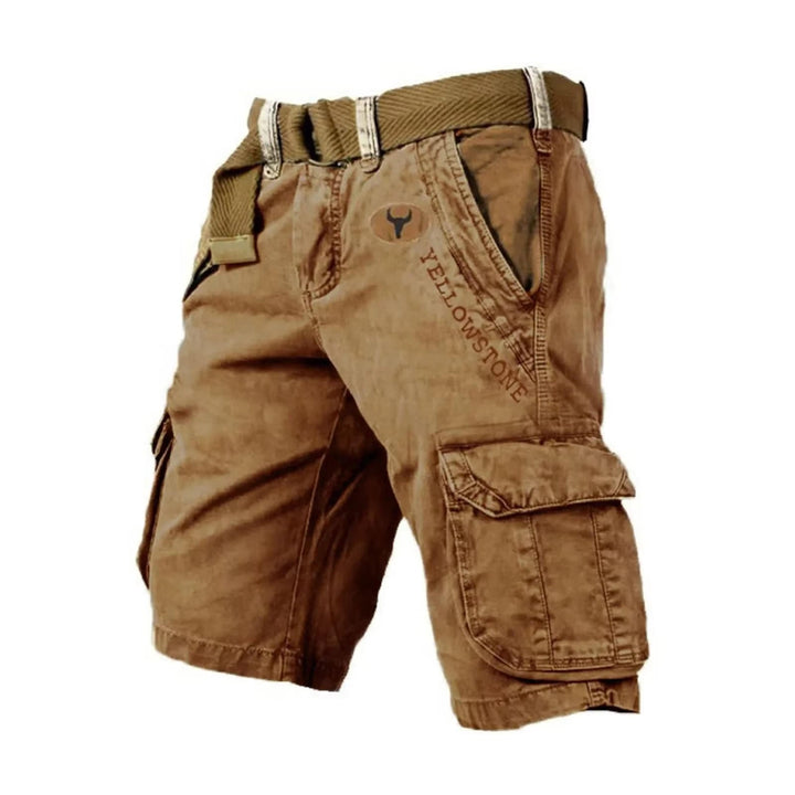 Shorts cargo para hombre de algodón con múltiples bolsillos y corte relajado