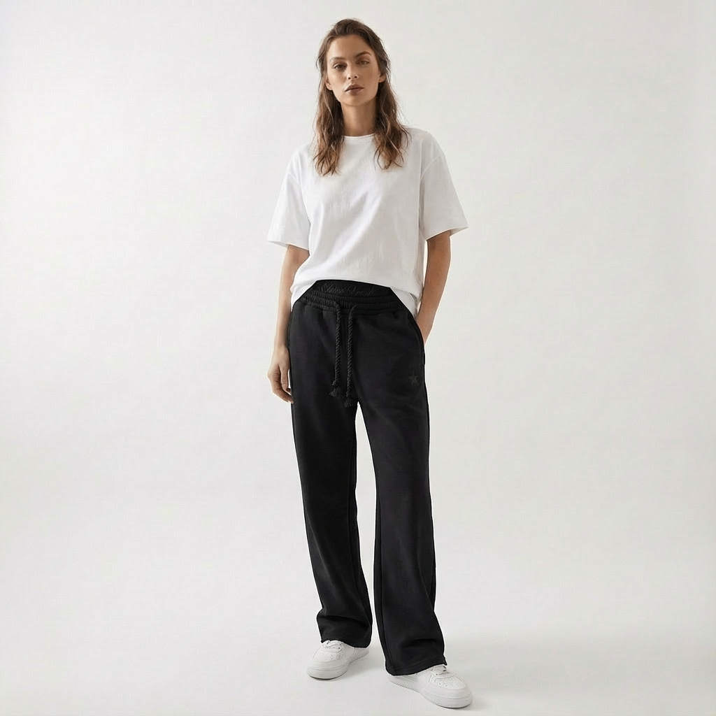 Unisex Joggers Baggy Fit Elastic Waist Drawstring Pockets Casual