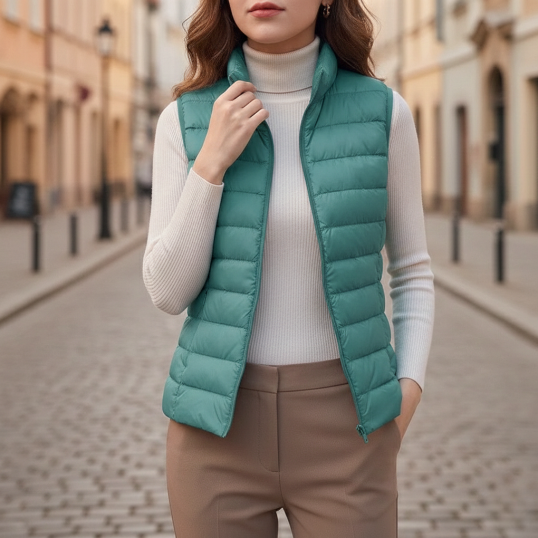 Puffer Vest Ultralight Sleeveless Full Zip Womens