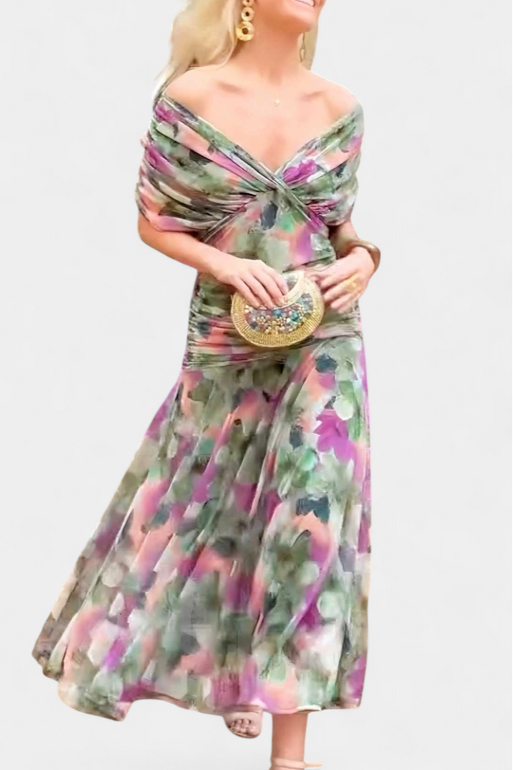 Vestido de mujer floral de manga larga para ceremonia