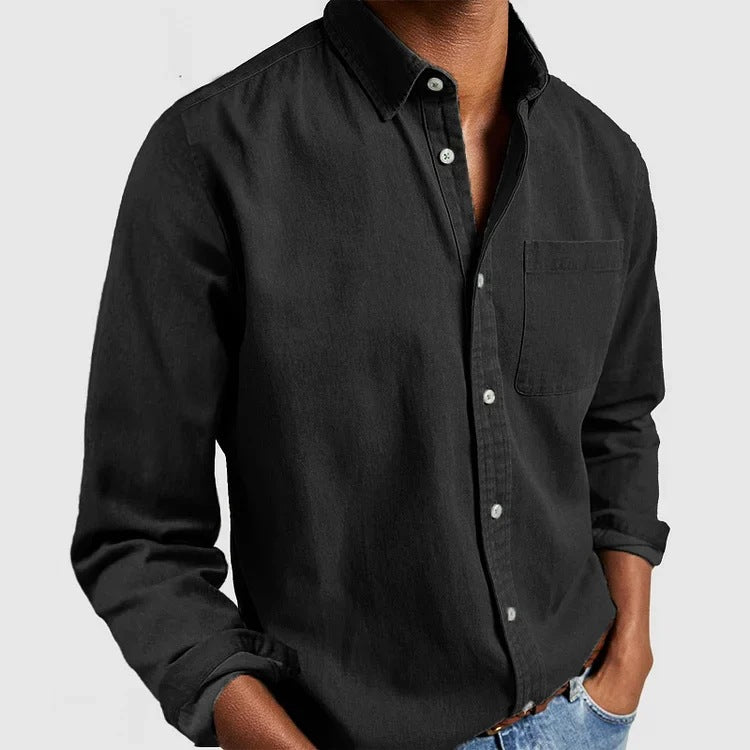 Chemise vintage en chambray de coton pour homme