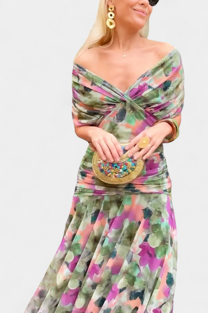 Vestido de mujer floral de manga larga para ceremonia