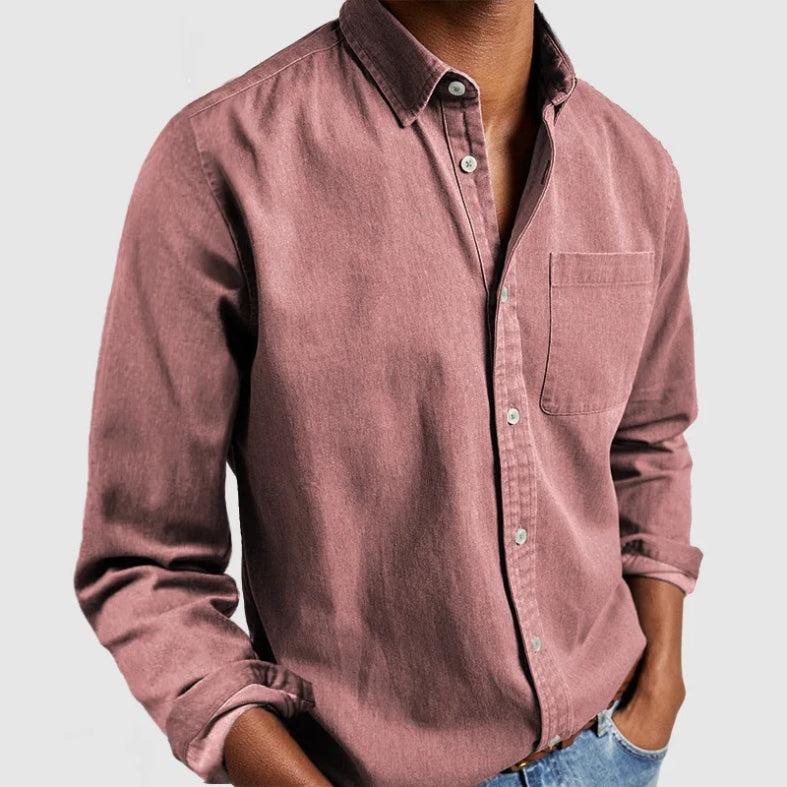 Chemise vintage en chambray de coton pour homme