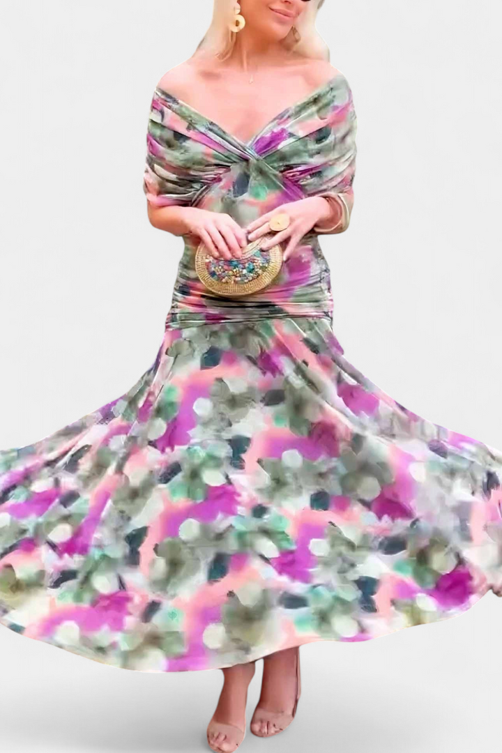 Vestido de mujer floral de manga larga para ceremonia