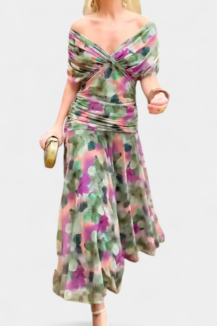Vestido de mujer floral de manga larga para ceremonia