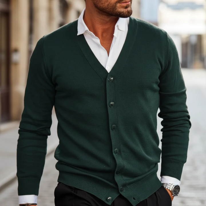 Men’s Mixed Fabric Cardigan
