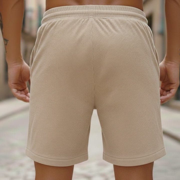 Men’s Polyester Cord Casual Shorts Lightweight Relaxed Fit