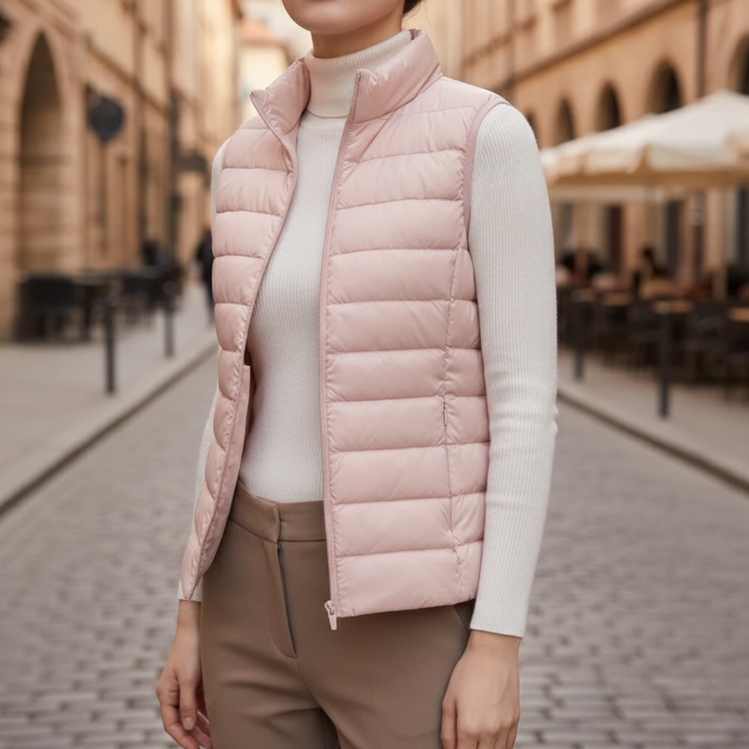 Puffer Vest Ultralight Sleeveless Full Zip Womens