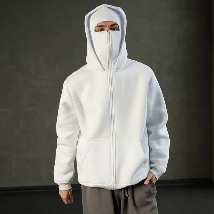 Men's Balaclava Zip Hoodie | Full-Face Streetwear Hero