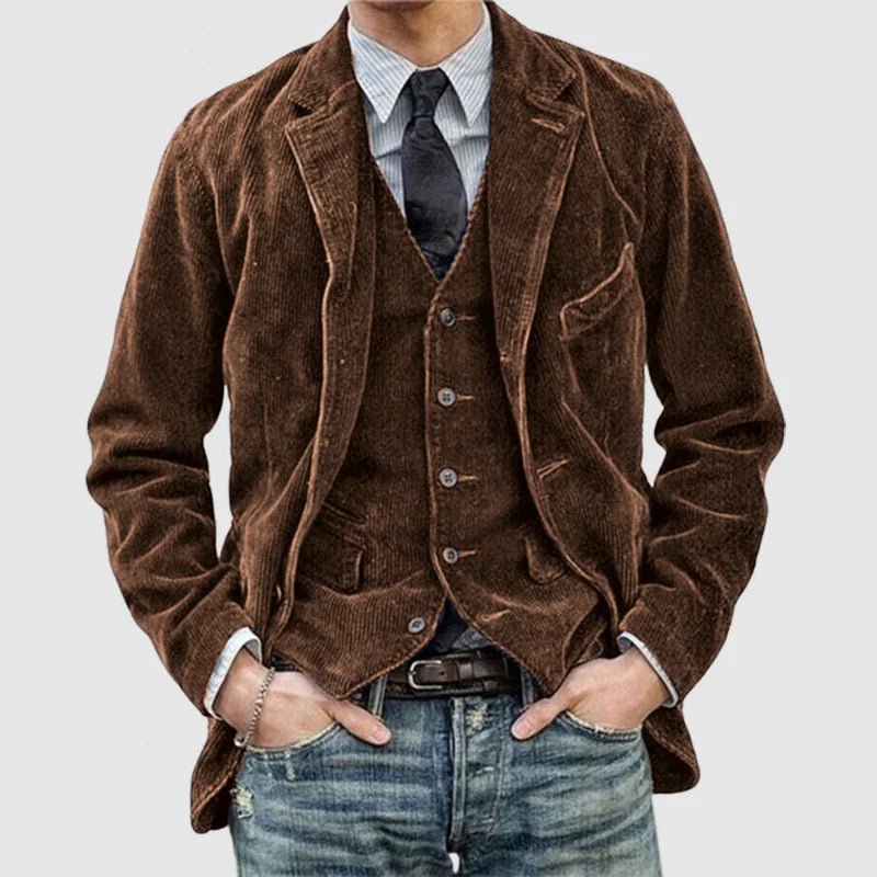 Men's Blazer and Vest Set | Tailored Layered Fit Detail