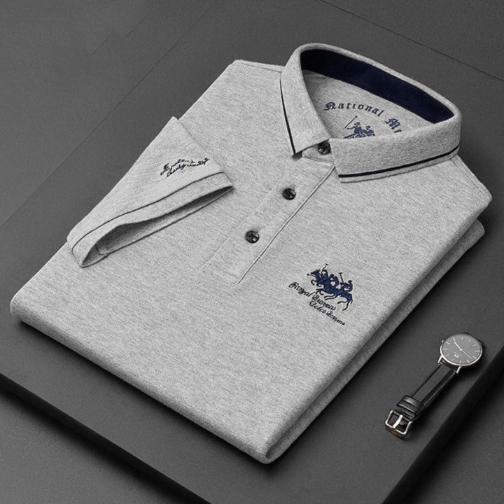 Men's Breathable Embroidered Polo Top Back