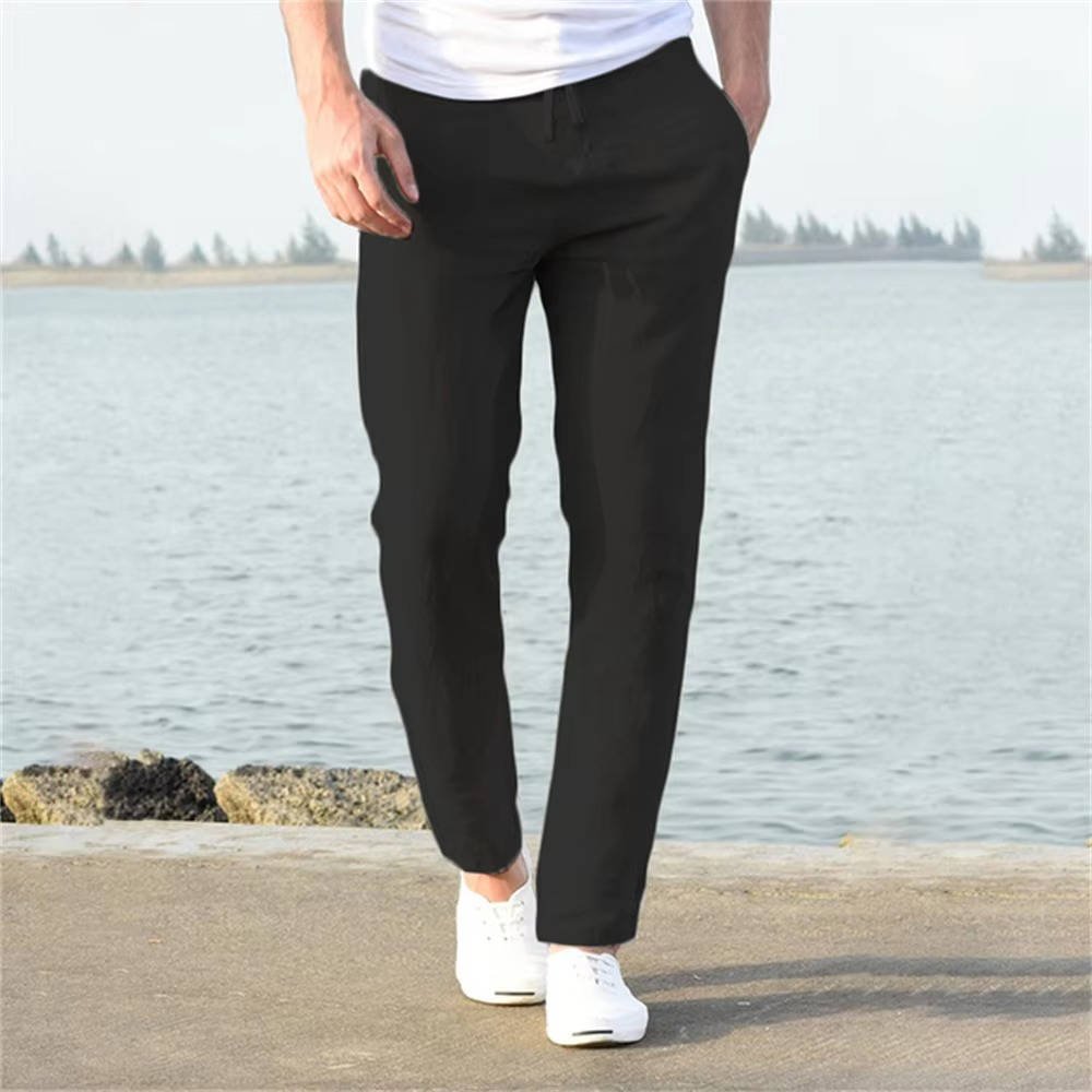 Men's Breathable Lightweight Linen Pants | Color-Block Lifestyle