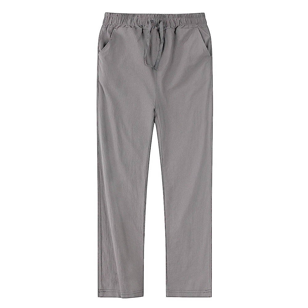 Men's Breathable Lightweight Linen Pants | Color-Block View 13