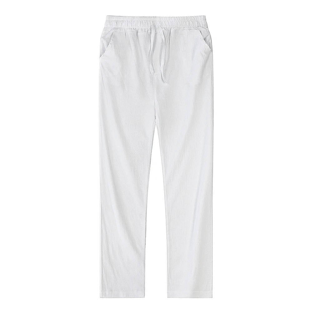 Men's Breathable Lightweight Linen Pants | Color-Block View 17