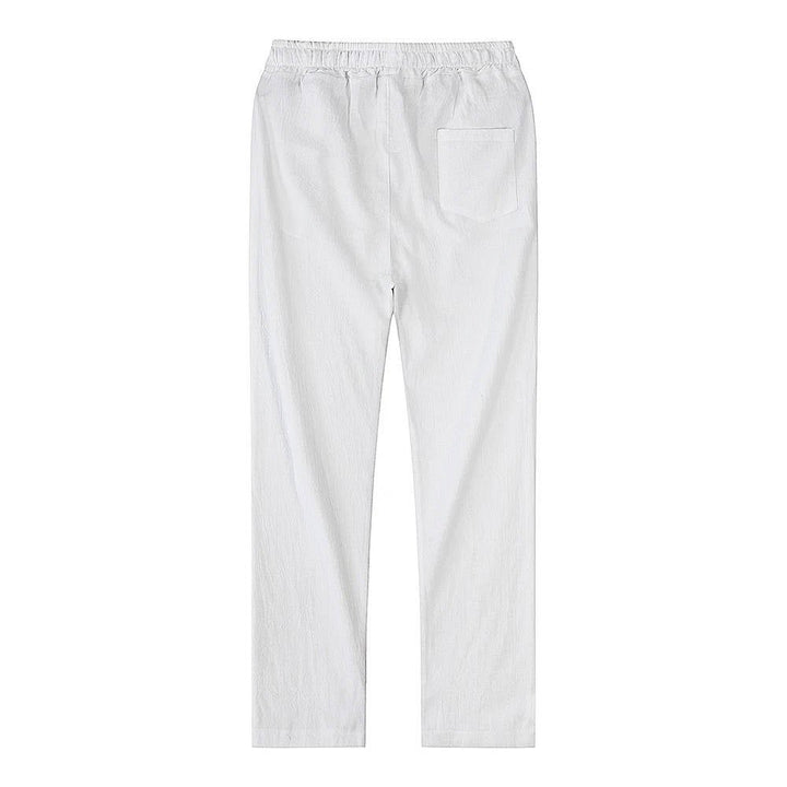 Men's Breathable Lightweight Linen Pants | Color-Block View 18