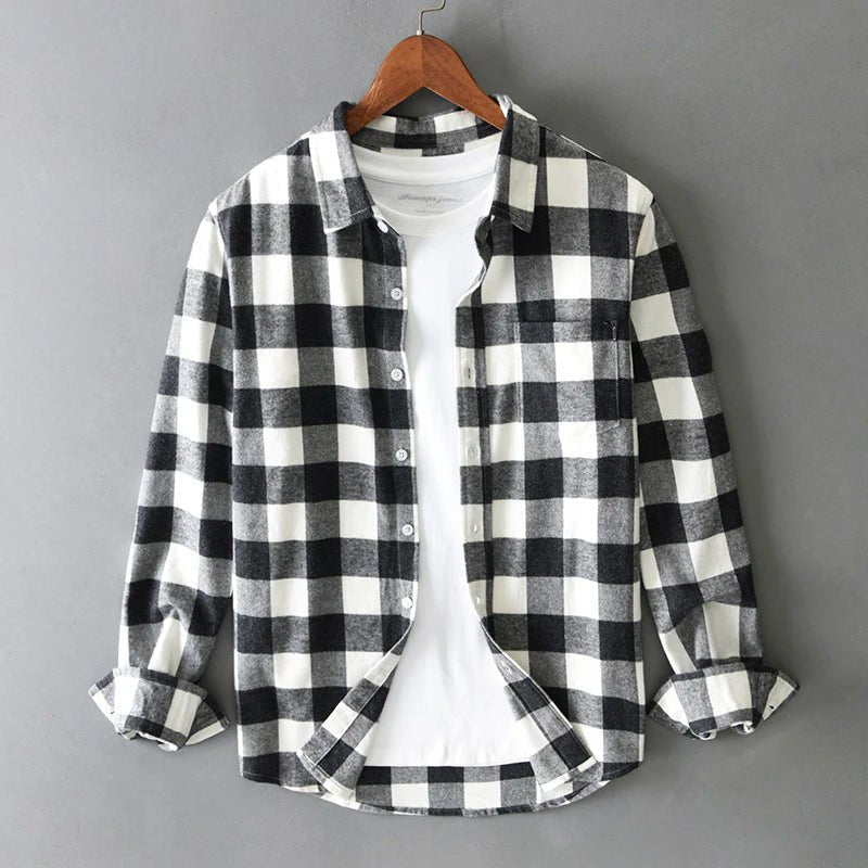 Men's Brushed Cotton Check Shirt | Gingham Side