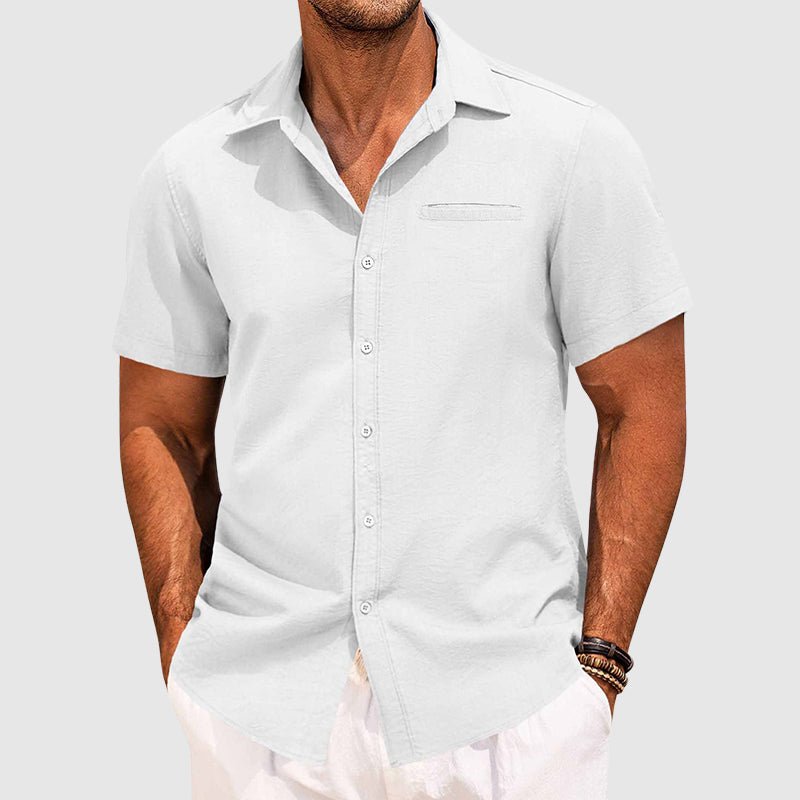 Men's Button-Down Summer Shirt | Chest Pocket Detail