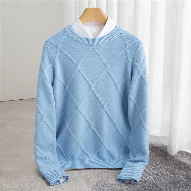 Men's Cable Knit Wool Sweater | Classic Back