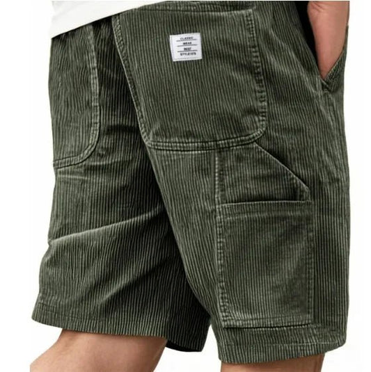 Men's Cargo Corduroy Shorts Pants Front