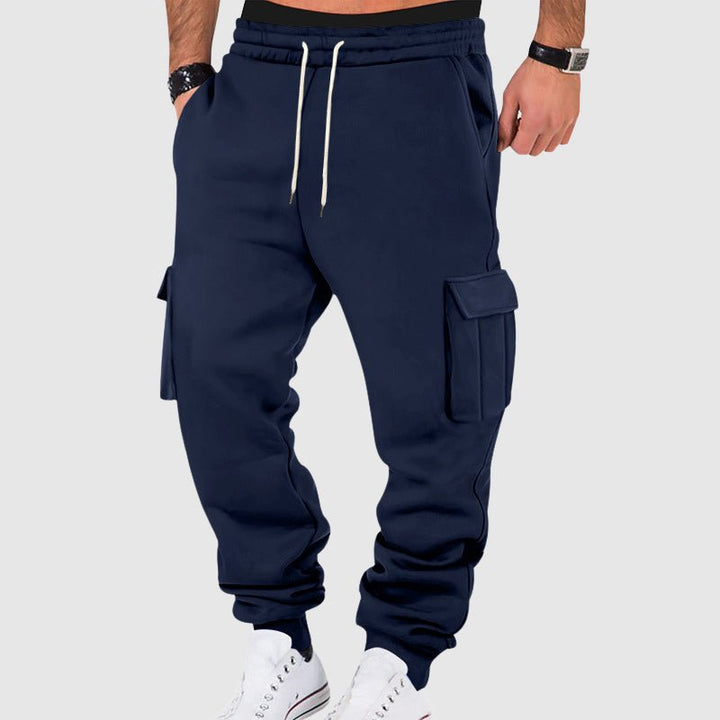 Men's Cargo Pocket Fleece Pants | Tapered Utility Fit Back