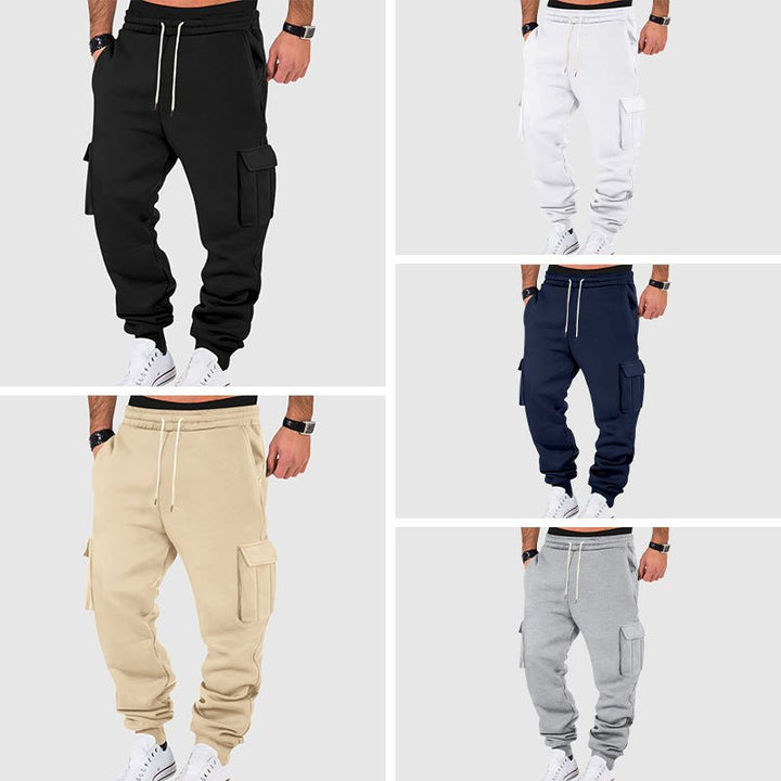 Men's Cargo Pocket Fleece Pants | Tapered Utility Fit Close Up