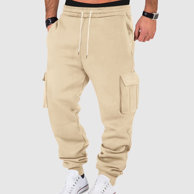 Men's Cargo Pocket Fleece Pants | Tapered Utility Fit Front