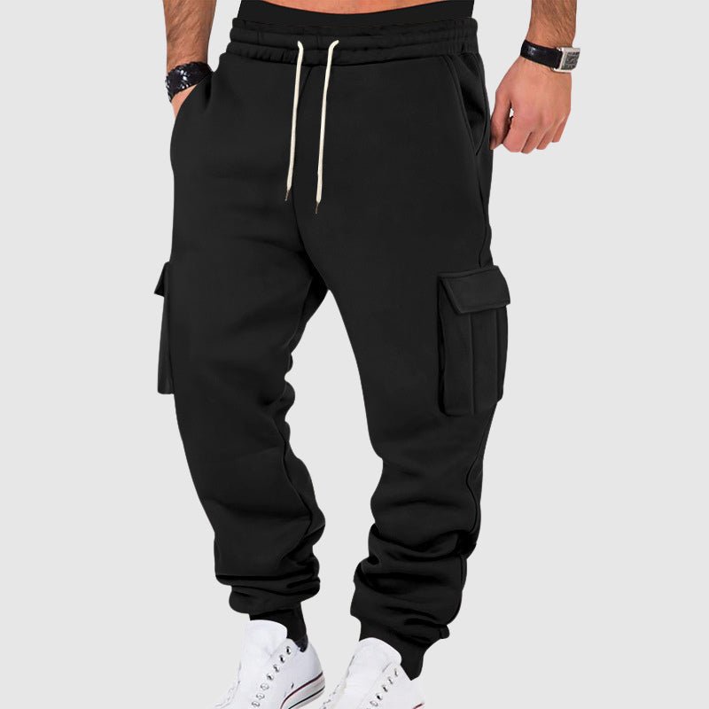 Men's Cargo Pocket Fleece Pants | Tapered Utility Fit Hero