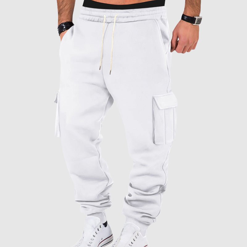 Men's Cargo Pocket Fleece Pants | Tapered Utility Fit Side
