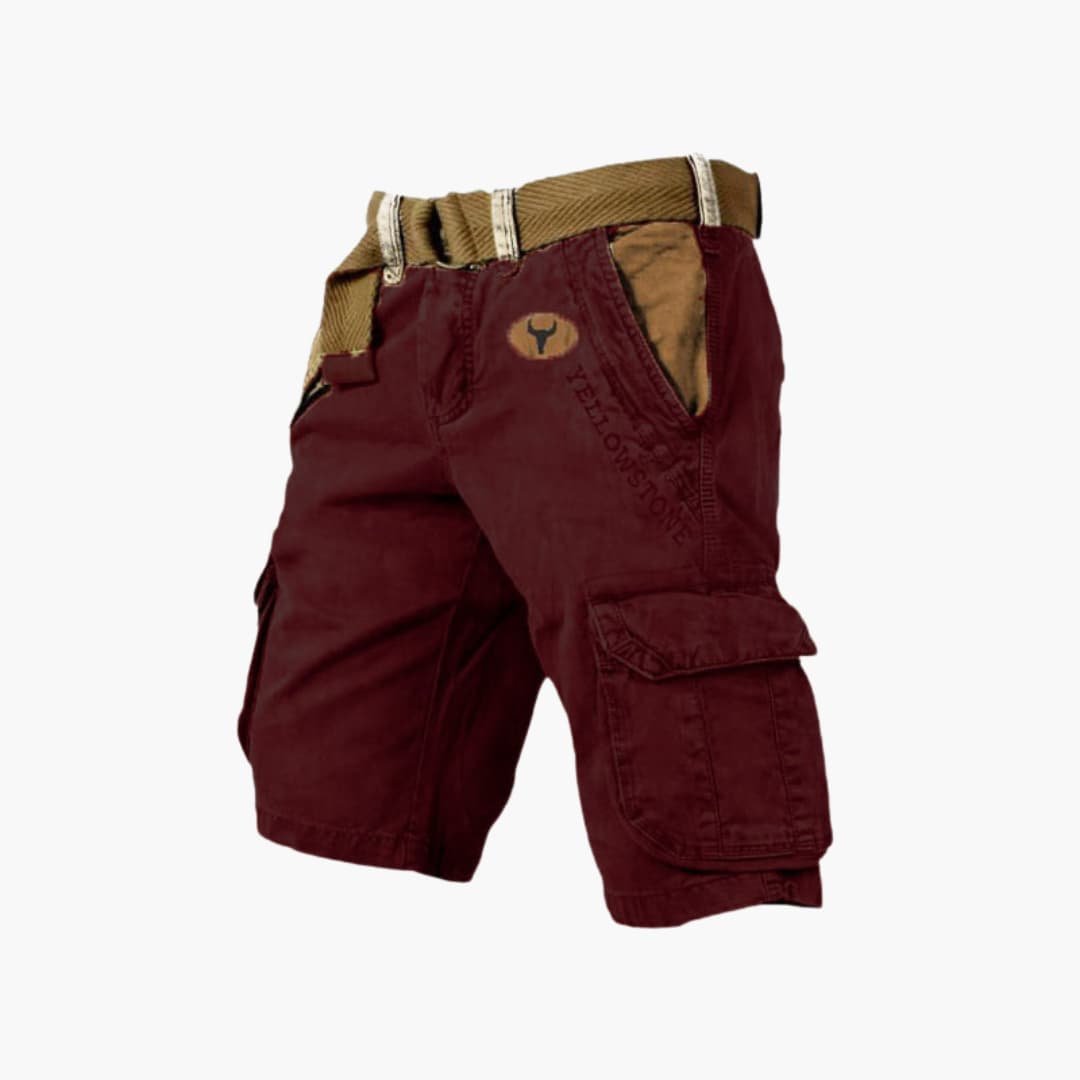 Men's Cargo Shorts with Belt | Multiple Pockets Back