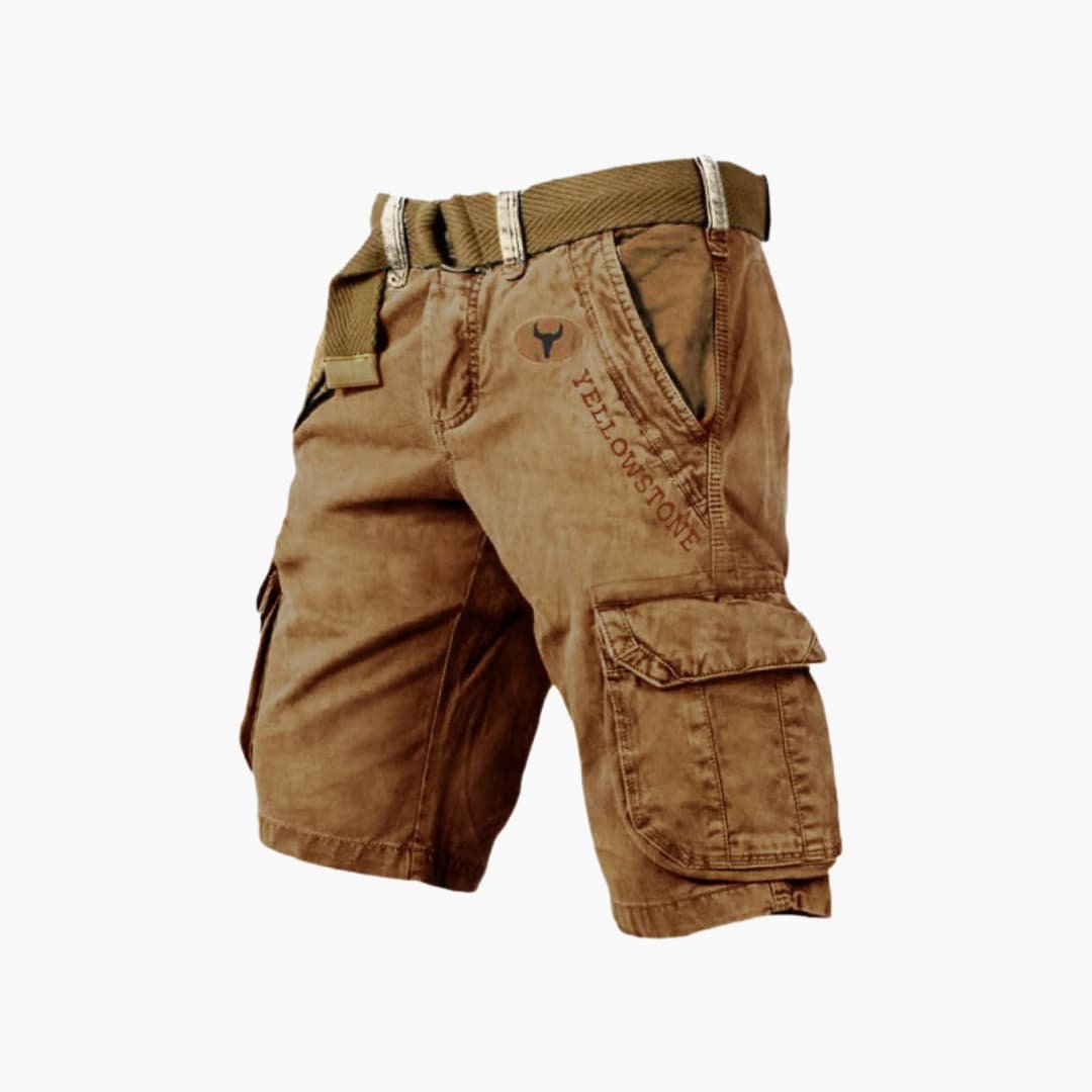 Men's Cargo Shorts with Belt | Multiple Pockets Close Up