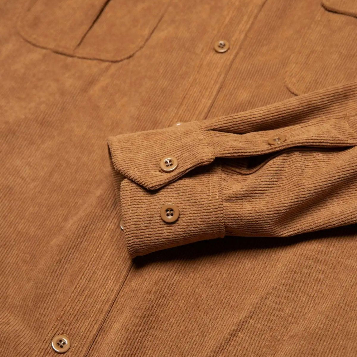 Men's Casual Button Down Corduroy Shirt | Dual Chest Pocket Detail