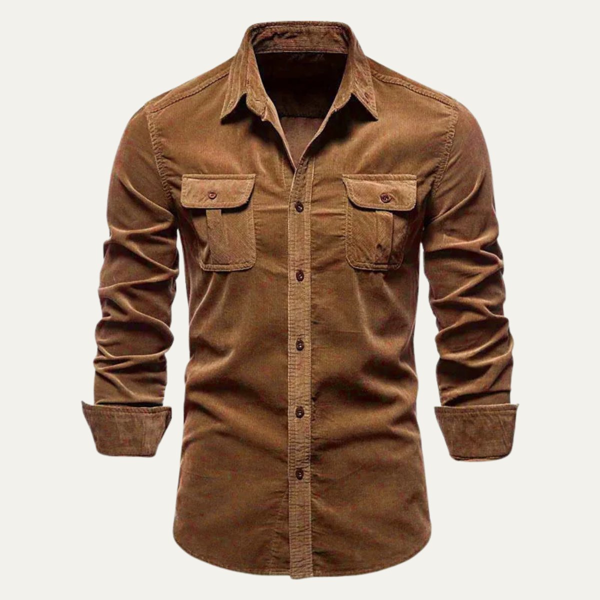 Men's Casual Button Down Corduroy Shirt | Dual Chest Pocket Hero